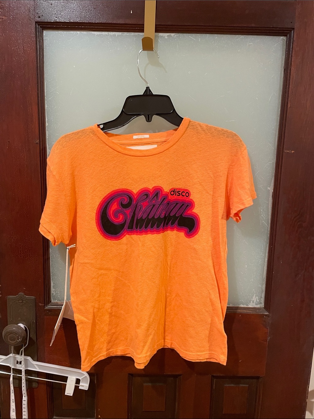 MOTHER Orange Graphic Tee with Retro Accent